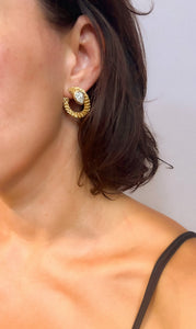 Boucles d'oreilles or jaune et diamants de la Maison Boucheron modèle Serpent Bohème