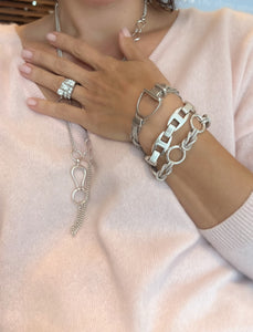 Bracelet en argent de la maison Hermès fermoir étrier