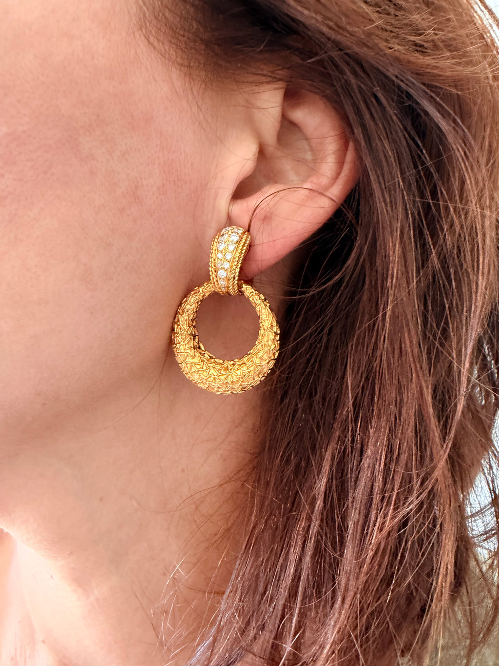 Boucles d'oreilles interchangeable Van Cleef & Arpels avec diamants