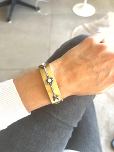 Bracelet jonc or jaune Napoleon III en perles