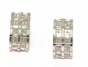 Demi créole en diamant or gris - adalgyseboutique
