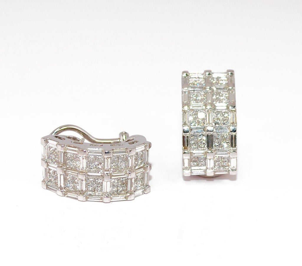 Demi créole en diamant or gris - adalgyseboutique