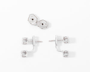 Boucles d'oreilles Dinh Van en or gris et diamants modèle Cube
