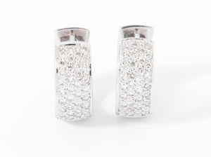 Boucles d'oreilles en demi créole en or gris et diamant