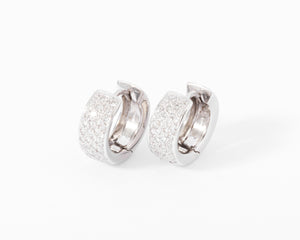Boucles d'oreilles en demi créole en or gris et diamant