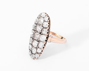 Bague marquise Napoléon III diamant taille ancienne