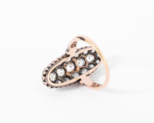 Bague marquise Napoléon III diamant taille ancienne