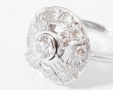 Charger l&#39;image dans la galerie, Bague marguerite en platine or gris et diamants
