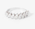 Demie alliance en or gris et diamant