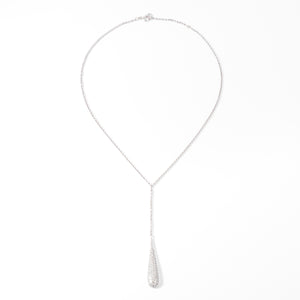 Collier or gris pavés de diamant