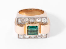 Charger l&#39;image dans la galerie, Bague Tank Tourmaline verte
