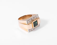 Charger l&#39;image dans la galerie, Bague Tank Tourmaline verte
