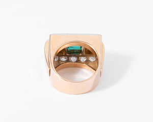 Bague Tank Tourmaline verte