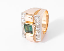 Charger l&#39;image dans la galerie, Bague Tank Tourmaline verte
