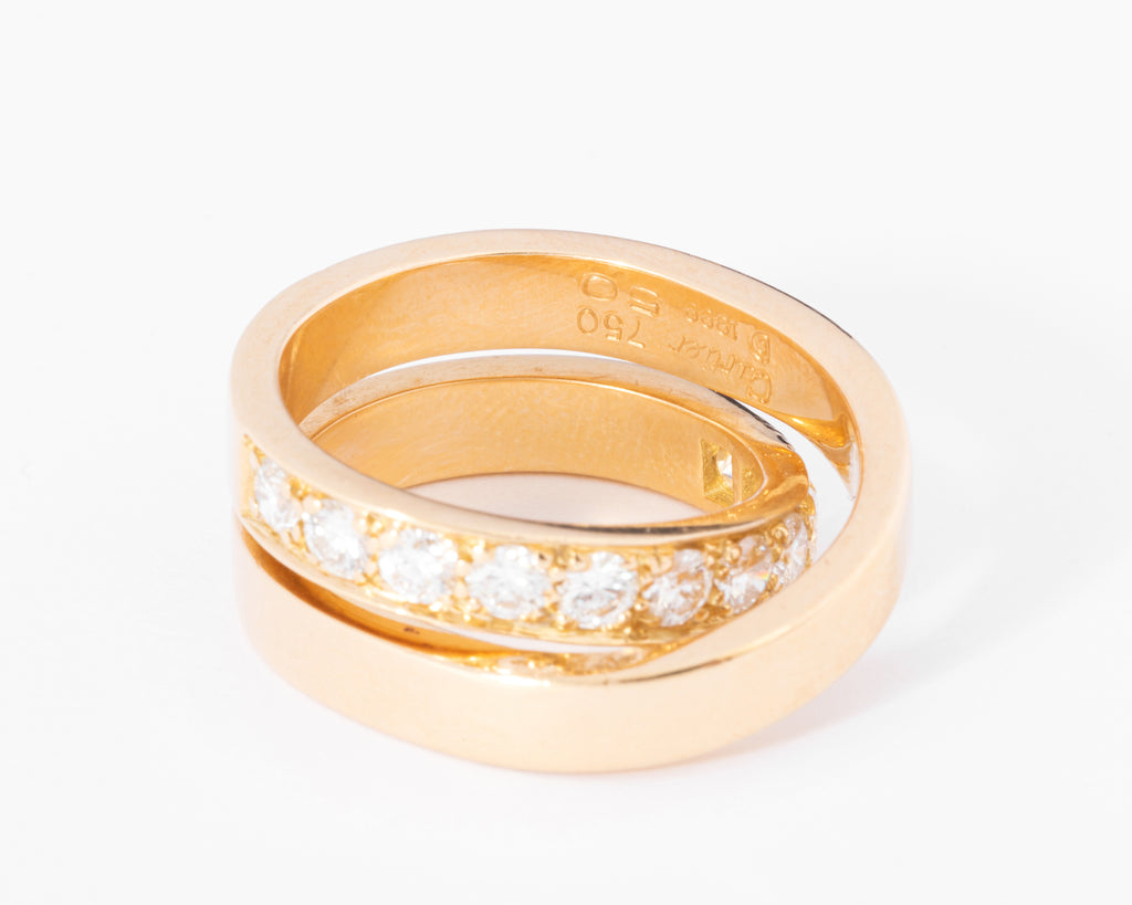 Bague Cartier modèle Nouvelle Vague or jaune et diamants