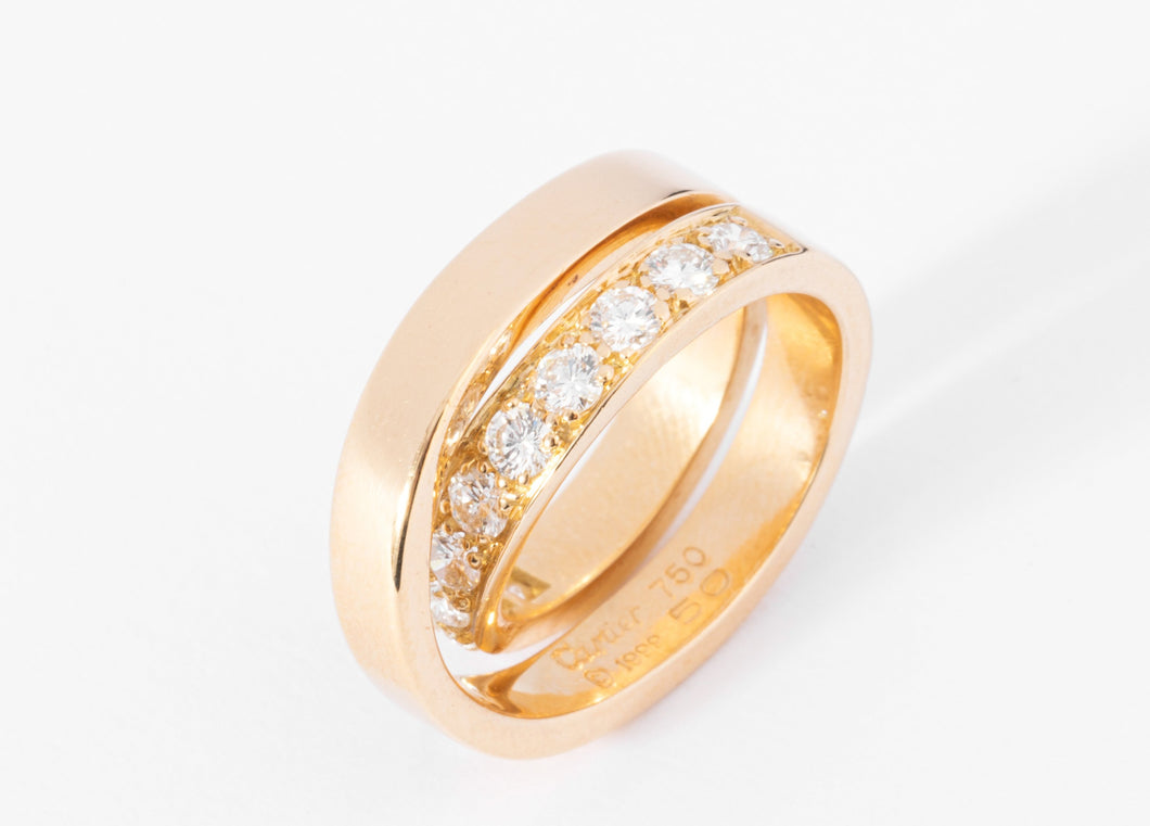 Bague Cartier modèle Nouvelle Vague or jaune et diamants