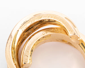 Boucles d'oreilles or jaune et diamant de la maison Cartier modèle Trinity
