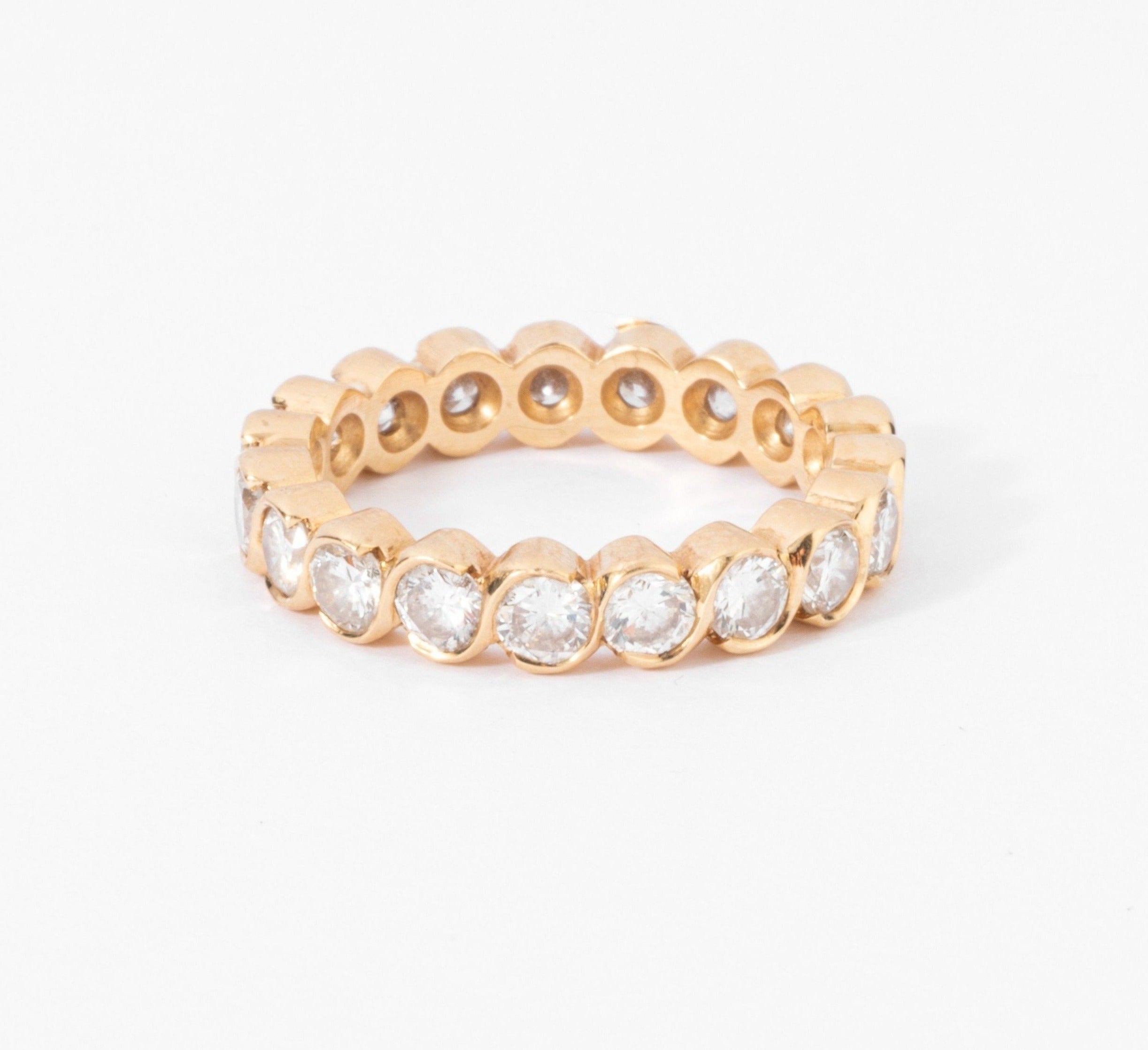 Alliance en diamants taille brillant or jaune
