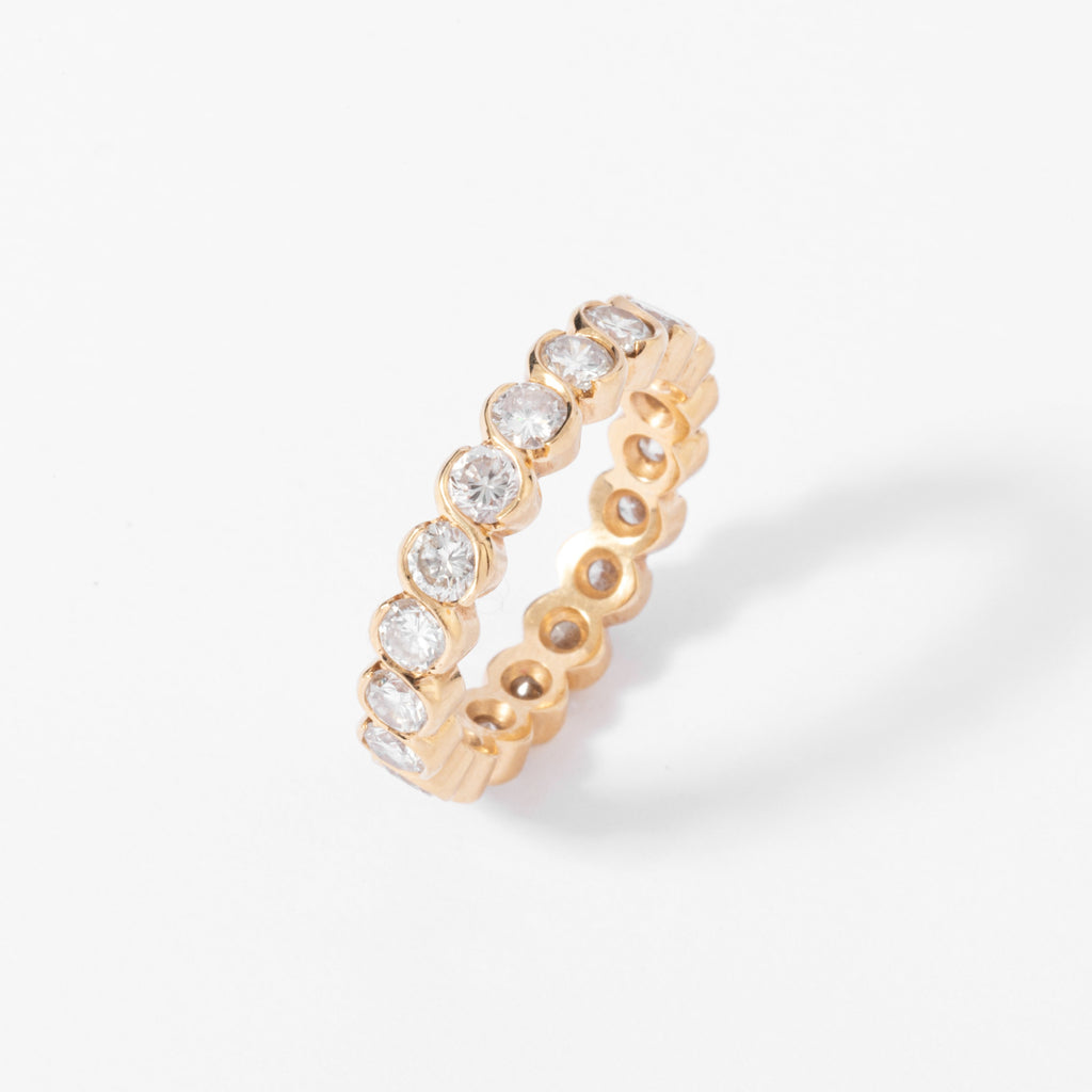 Alliance en diamants taille brillant or jaune