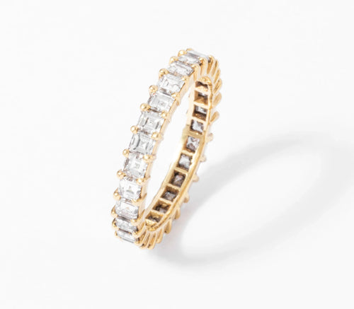Alliance or jaune en diamant princesse