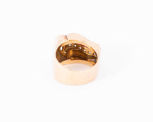 Charger l&#39;image dans la galerie, Bague tank en or rose,diamant et rubis  de synthèses
