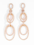 Boucles d'oreilles or rose multi anneaux en diamant