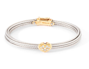Bracelet acier ,or et diamants de la maison Fred modèle force 10