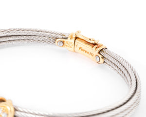 Bracelet acier ,or et diamants de la maison Fred modèle force 10