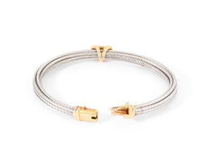 Bracelet acier ,or et diamants de la maison Fred modèle force 10