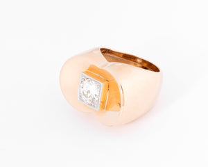 Bague Tank ornée d'un diamant