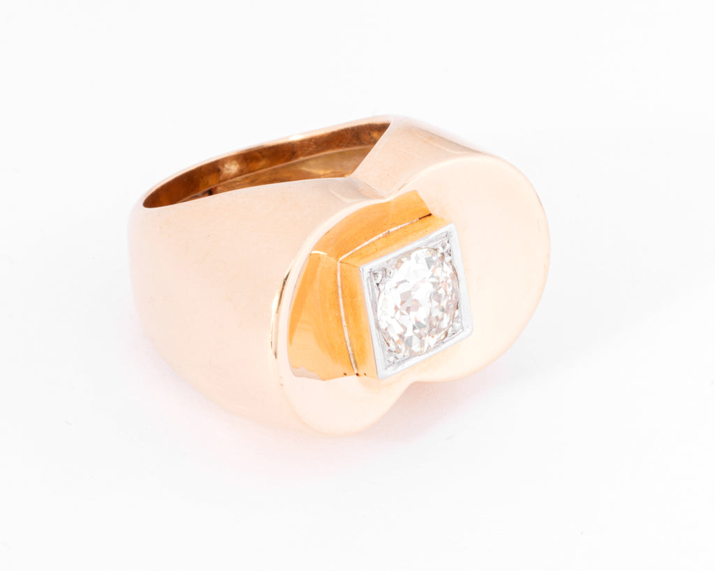 Bague Tank ornée d'un diamant