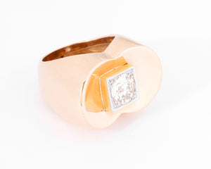 Bague Tank ornée d'un diamant