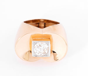 Bague Tank ornée d'un diamant