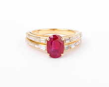Charger l&#39;image dans la galerie, Bague or jaune ornée d&#39;un rubis Birman
