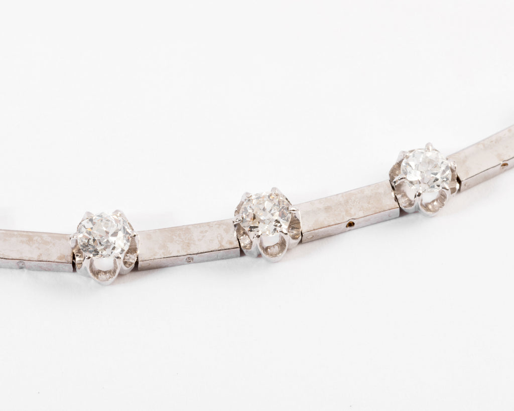 collier en diamant et or gris des 1960