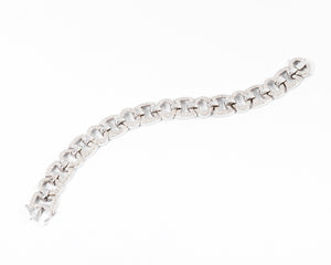 Bracelet or gris et diamant