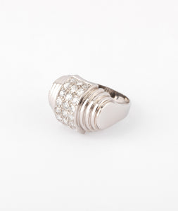 Bague platine et diamant à gradins