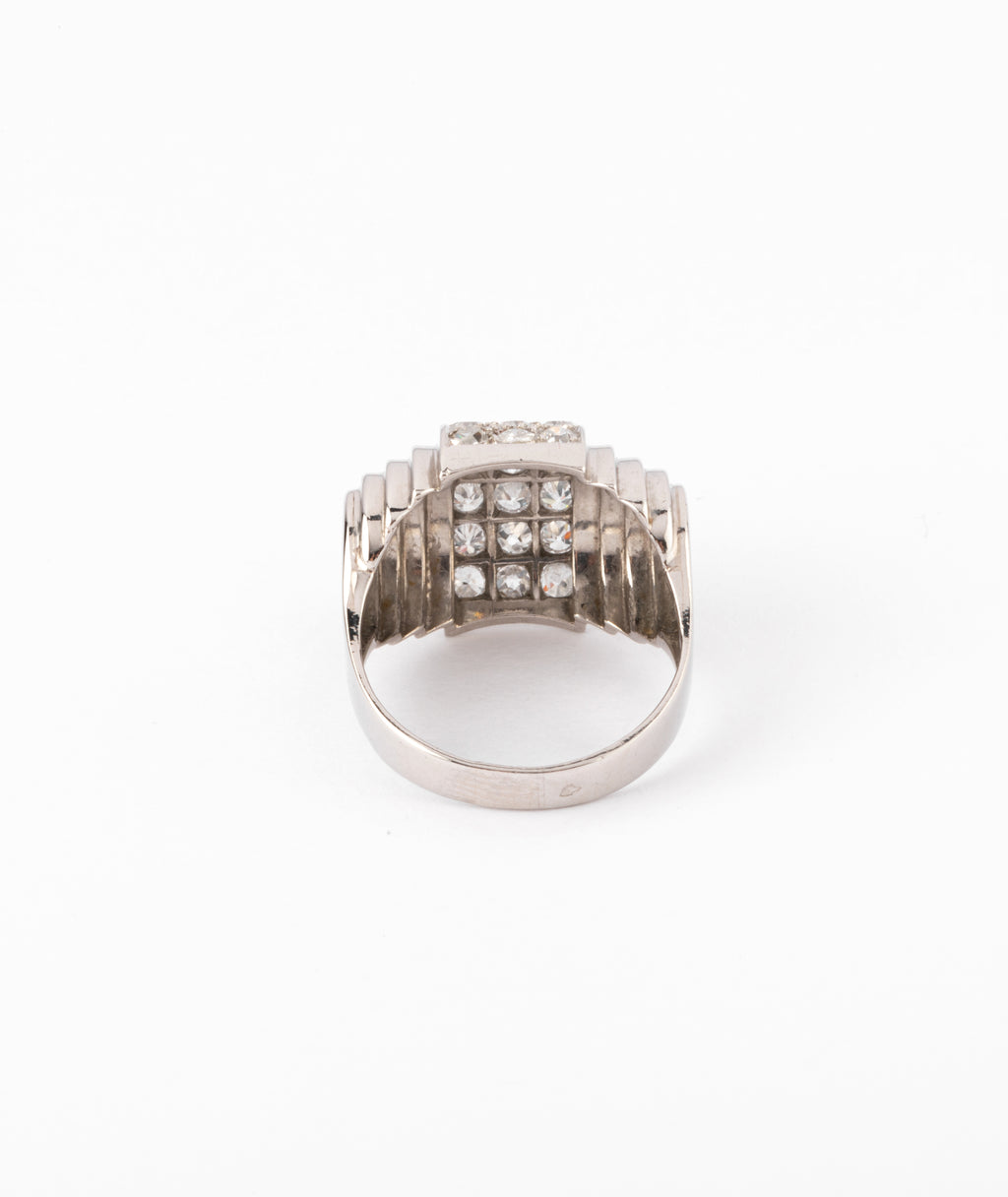 Bague platine et diamant à gradins