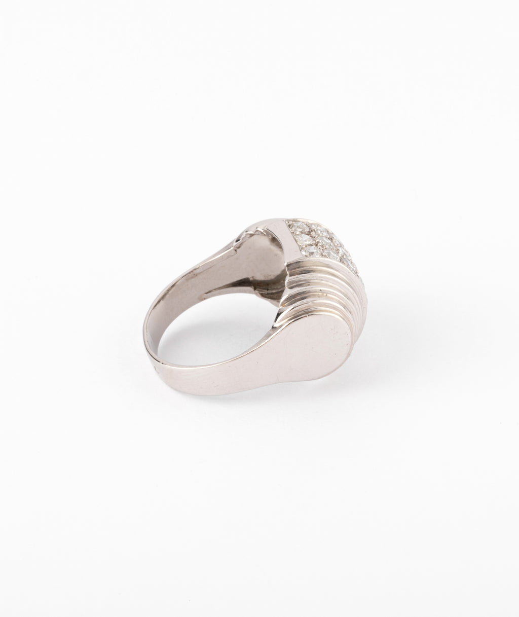 Bague platine et diamant à gradins