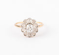 Bague marguerite ancienne en or et diamant
