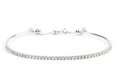 Bracelet demi jonc or gris et diamant sur le dessus