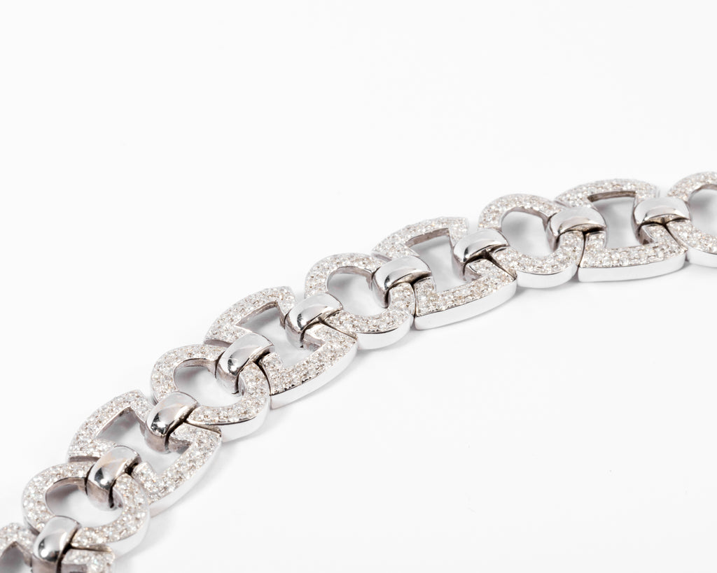 Bracelet or gris et diamant