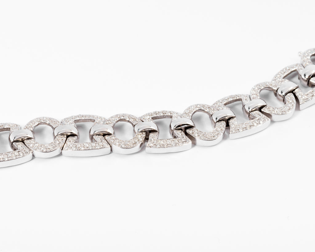 Bracelet or gris et diamant
