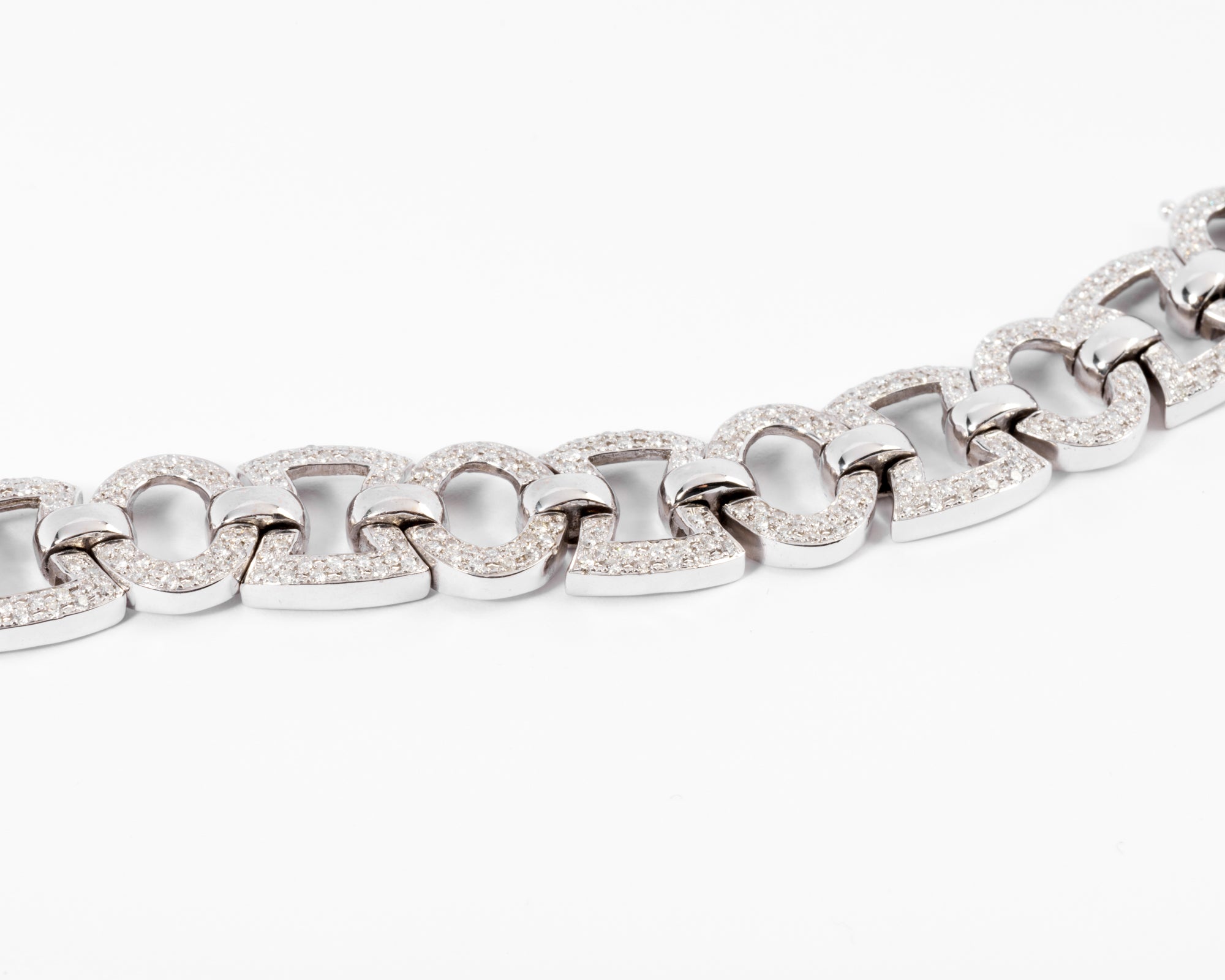 Bracelet or gris et diamant
