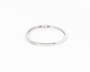 Bracelet  or gris rigide ouvrant en diamant