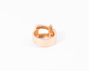 Bague or rose ,pavée de diamants Fred force 10