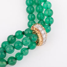 Charger l&#39;image dans la galerie, Bracelet Van Cleef and Arpels en chrysoprase diamants or jaune
