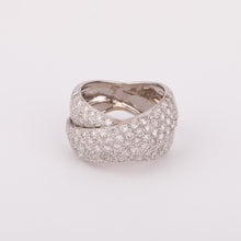 Charger l&#39;image dans la galerie, Bague or gris croisée entièrement pavée de diamant
