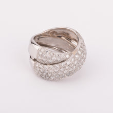 Charger l&#39;image dans la galerie, Bague or gris croisée entièrement pavée de diamant
