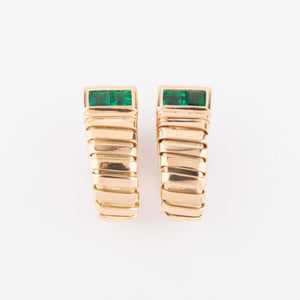 Boucles d'oreilles de la maison Bvlgari en émeraudes sur or jaune